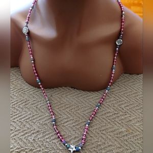 SALE: Versatile Beaded Costume Necklace with Star & Shell Charms